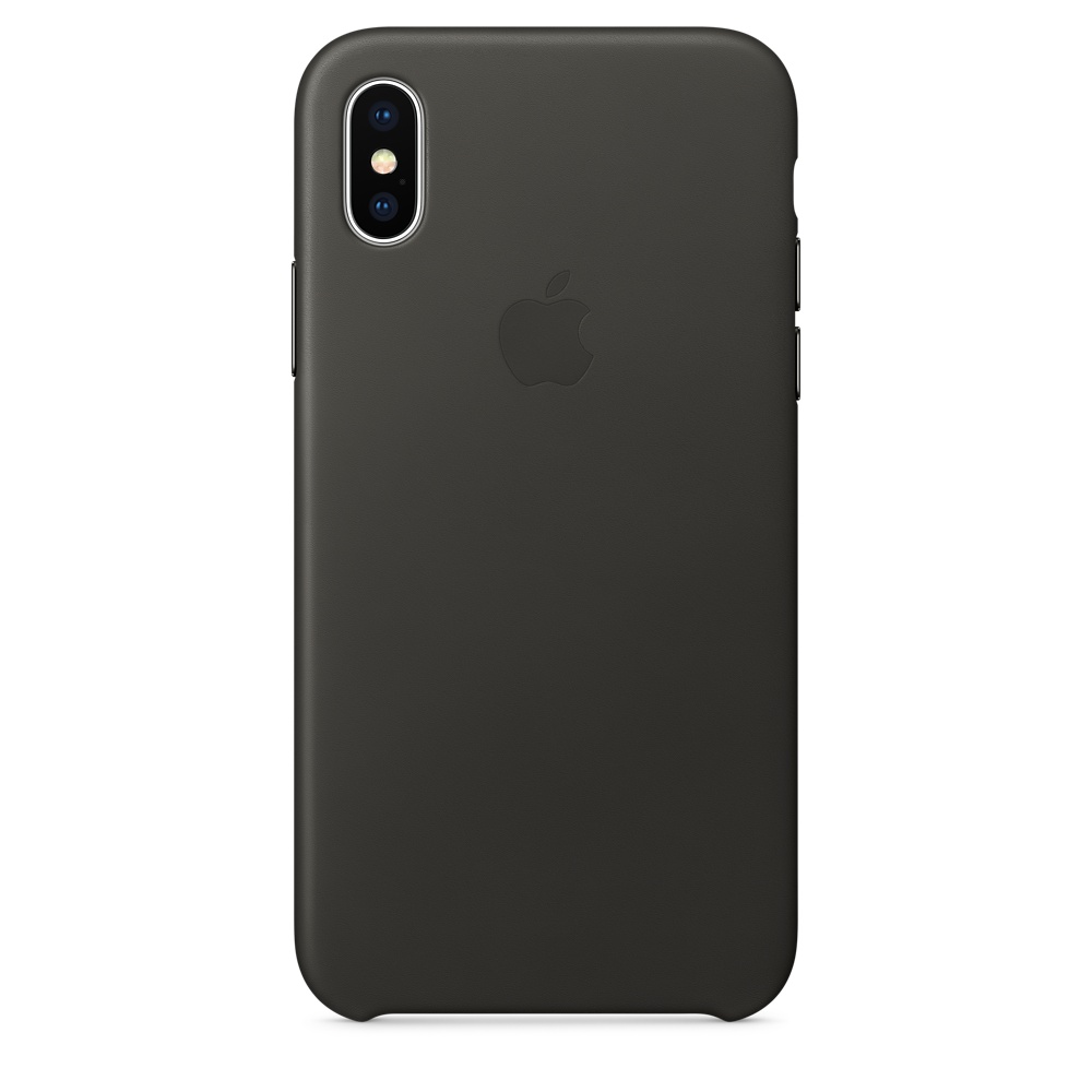 Кожаный чехол Apple iPhone X Leather Case - Charcoal Gray (MQTF2ZM/A) для iPhone X