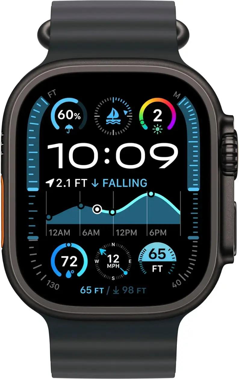 Умные часы Apple Watch Ultra 2 GPS + Cellular, 49mm Black Titanium Case with Black Ocean Band