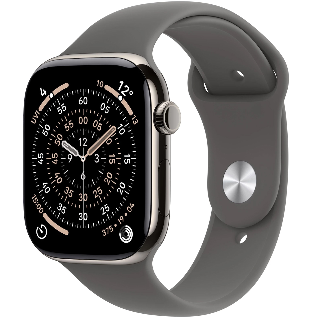 Умные часы Apple Watch Series 11 GPS + Cellular, 46mm Natural Titanium Case with Stone Gray Sport Band - M/L