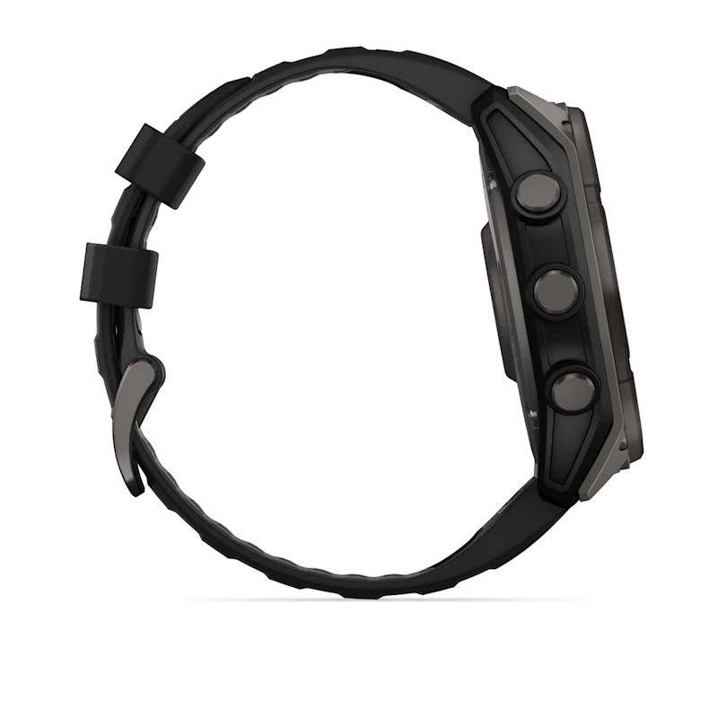Умные часы Garmin fenix 8 – 51 mm Solar Sapphire carbon gray DLC titanium with black/pebble gray silicone (010-02907-11)