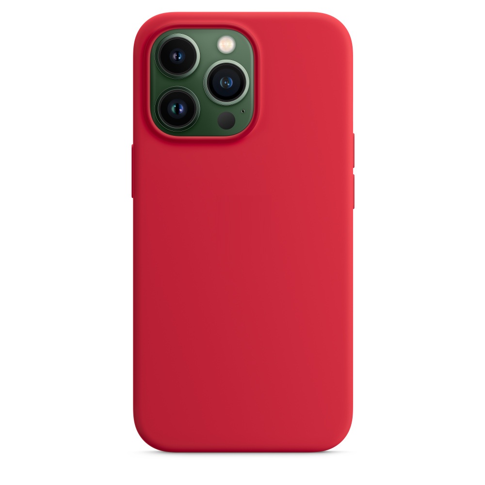 Силиконовый чехол Naturally Silicone Case with MagSafe Red для iPhone 13 Pro