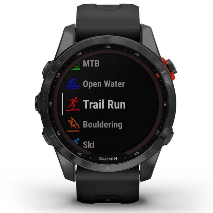 Умные часы Garmin fenix 7S – Solar Edition Slate Gray with Black Band (010-02539-13)