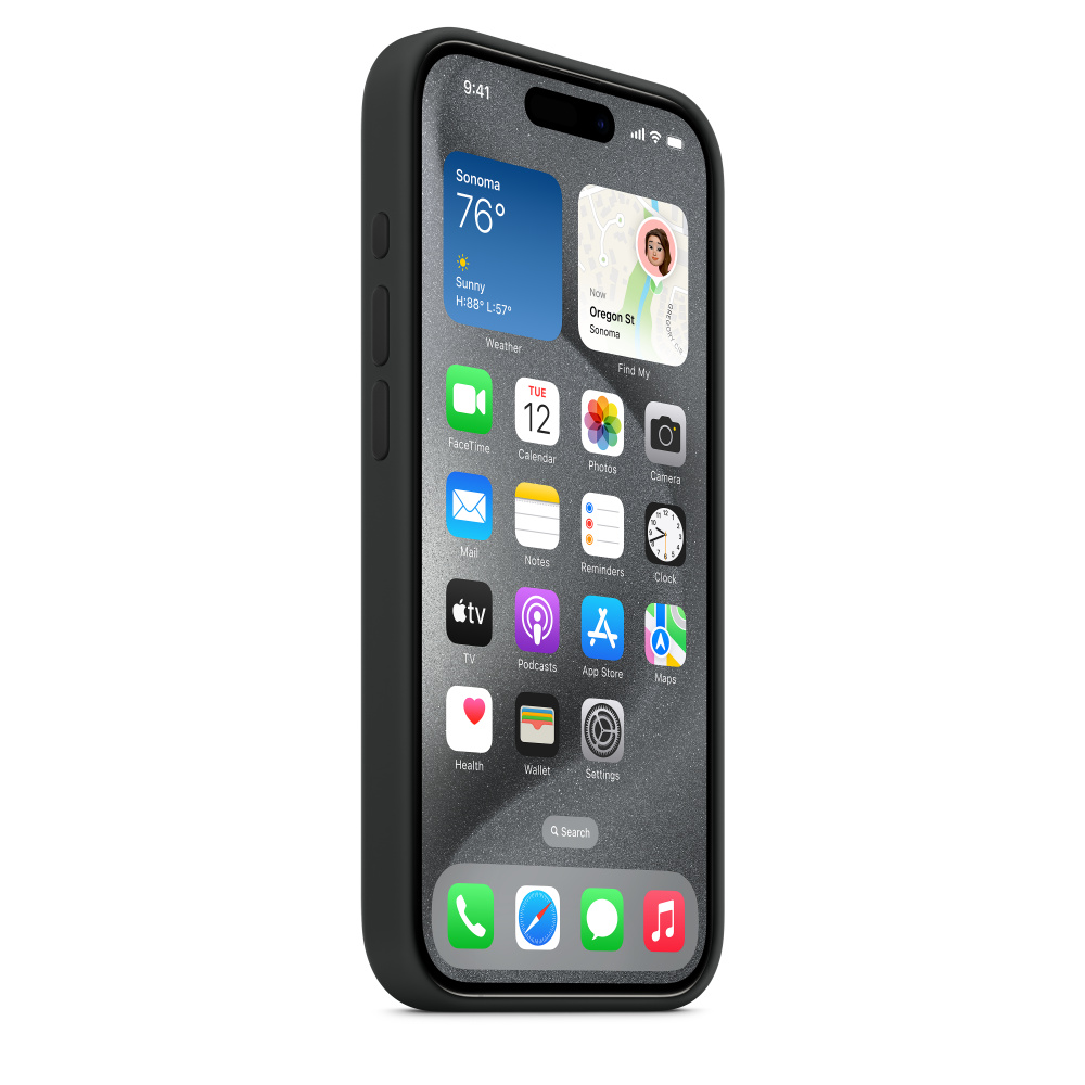 Силиконовый чехол Apple iPhone 15 Pro Silicone Case with MagSafe - Black (MT1A3ZM/A) для iPhone 15 Pro