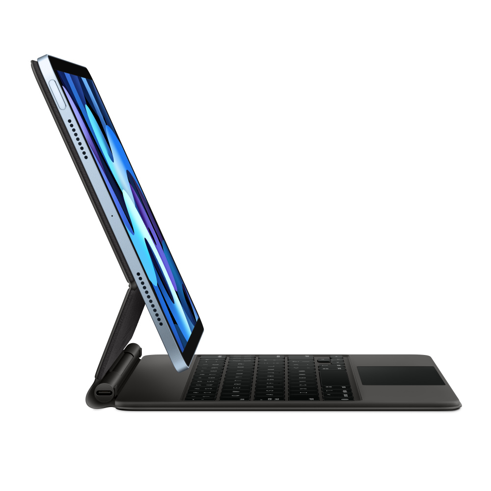 Чехол-клавиатура Apple Magic Keyboard для iPad Pro 11/iPad Air (2020-2022) Black (MXQT2) кириллица (лазерная гравировка) + QWERTY