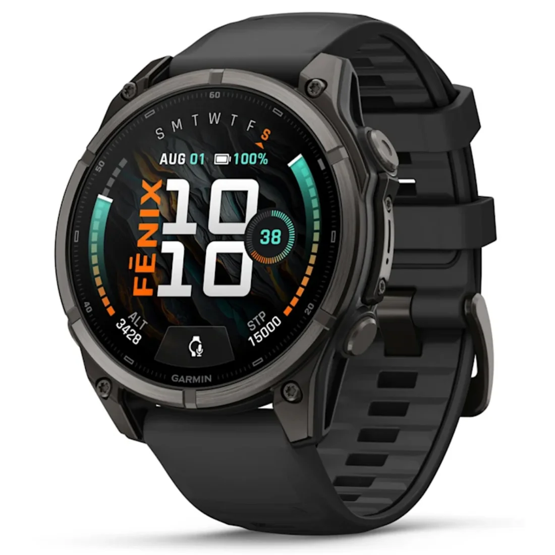 Умные часы Garmin fenix 9 - 47 mm Carbon Gray DLC Titanium with Black/Pebble Grey Silicone Band (010-04762-11)