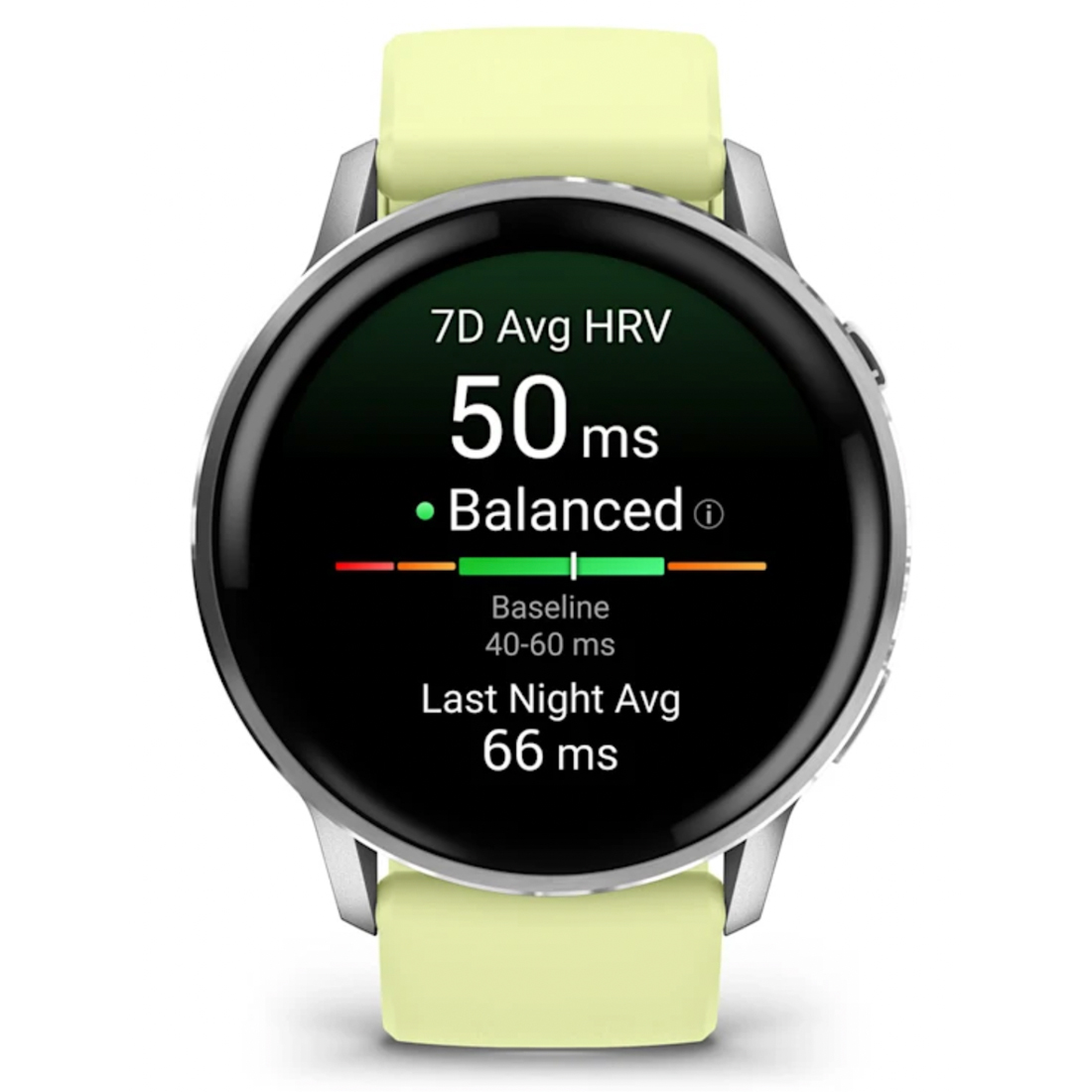 Умные часы Garmin Venu 4 - 45 mm Silver with Citron Silicone band (010-03014-02)