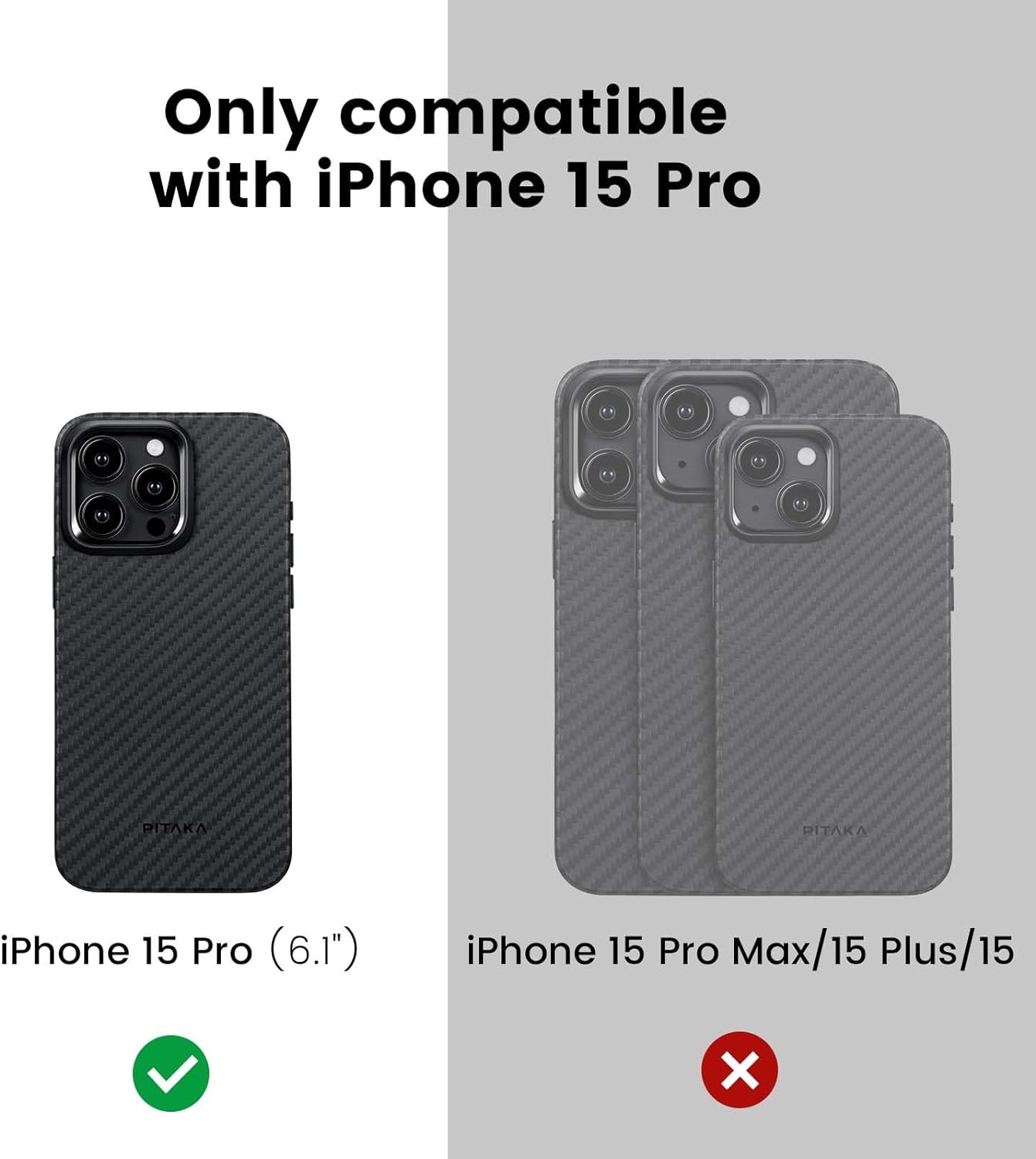 Чехол Pitaka MagEZ Case Pro 4 для iPhone 15 Pro (6.1) Black/Grey Twill