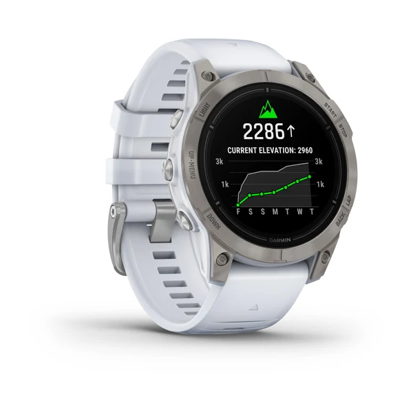 Умные часы Garmin epix Pro (Gen 2) – Sapphire Edition - 47 mm Titanium with Whitestone Band (010-02803-21)