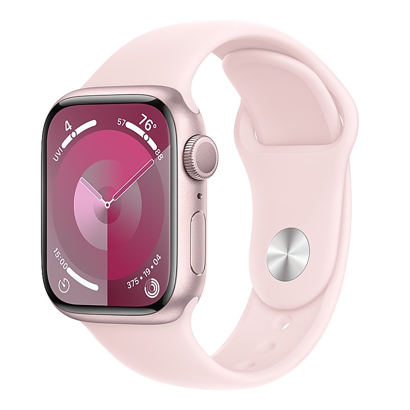 Умные часы Apple Watch Series 9 GPS, 41mm Pink Aluminium Case with Light Pink Sport Band - S/M