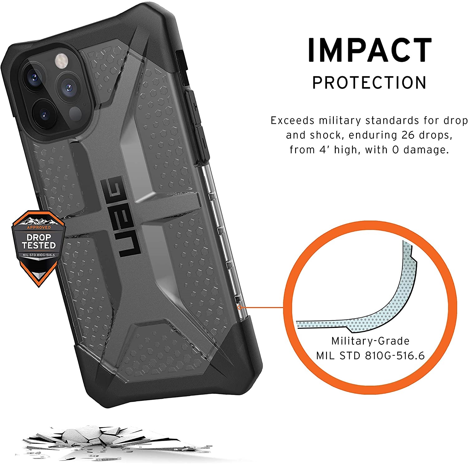 Противоударный защитный чехол UAG Plasma Ice для iPhone 12/12 Pro