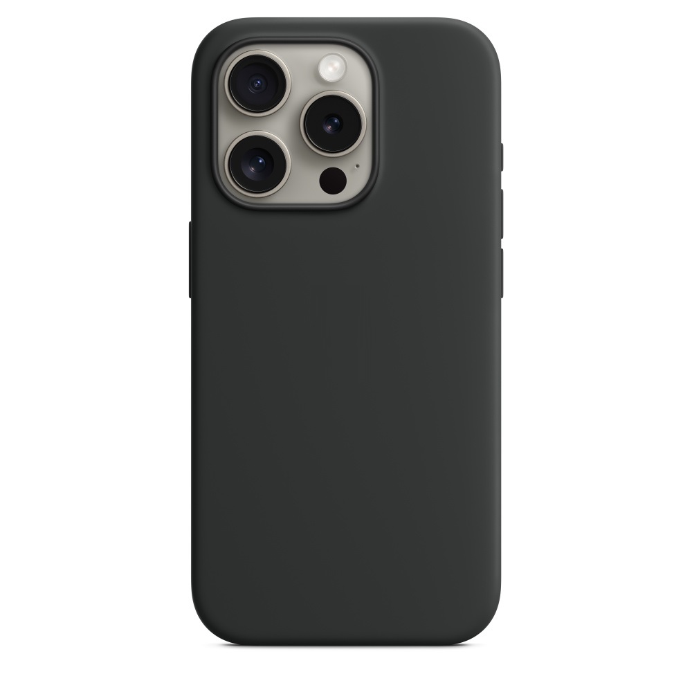 Силиконовый чехол Naturally Silicone Case with MagSafe Black для iPhone 15 Pro