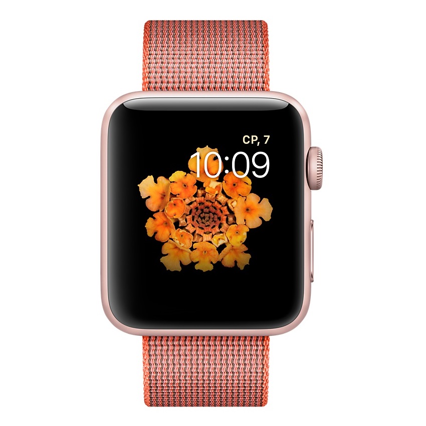 Часы Apple Watch Series 2 42mm (Rose Gold Aluminum Case with Space Orange/Anthracite Woven Nylon)