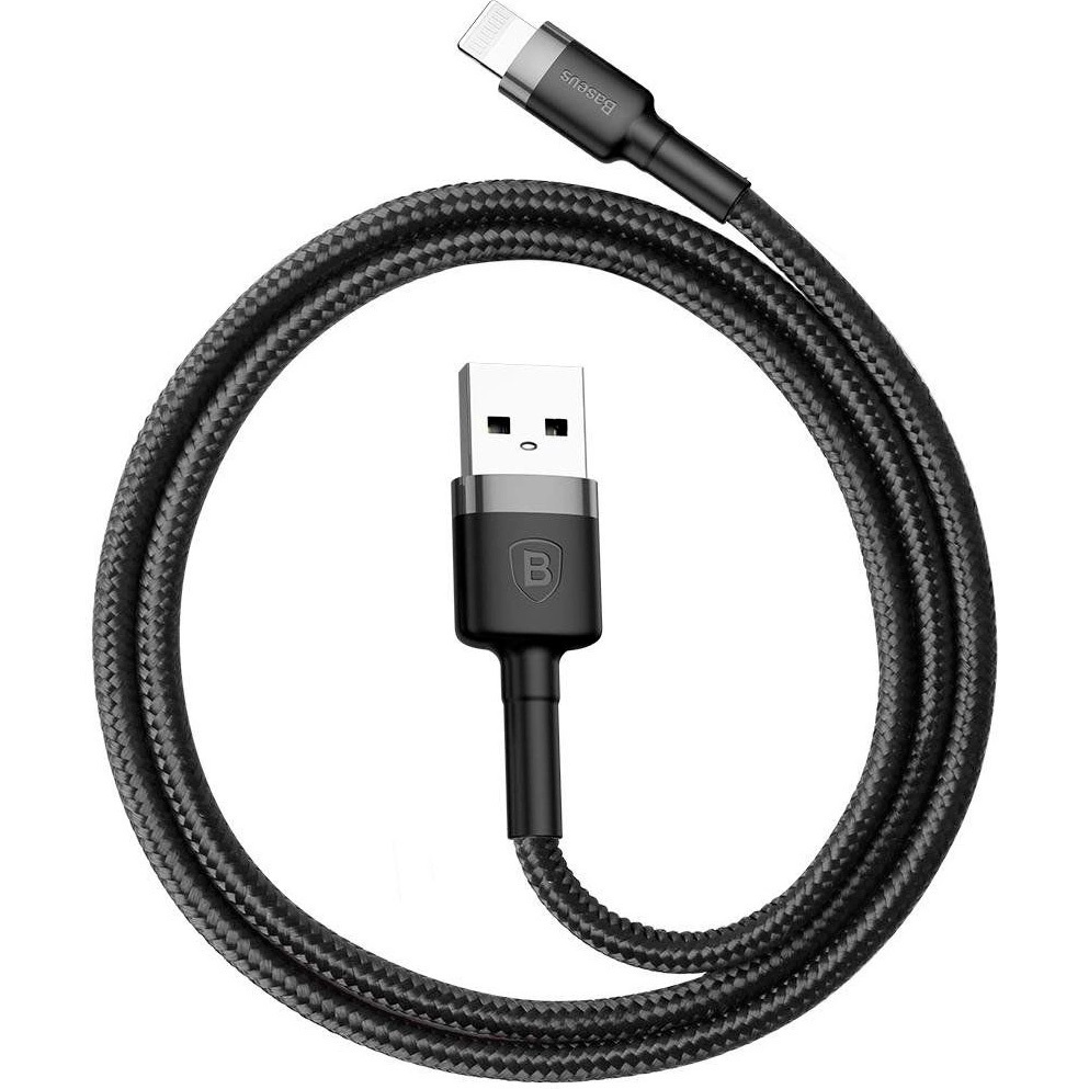 Кабель Baseus Lightning 2.4A Kevlar 0,5m Black/Gray