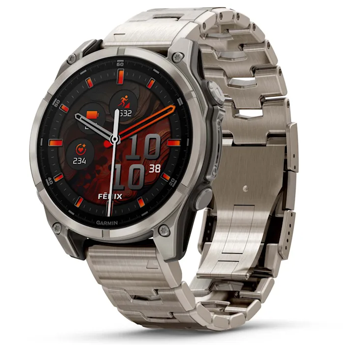 Умные часы Garmin fenix 8 – 47 mm AMOLED Sapphire bare titanium, graphite with a titanium band (010-02904-40)