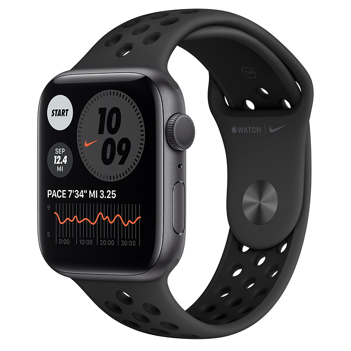 Часы Apple Watch Series 6 GPS 44mm Aluminum Case with Nike Sport Band (MG173RU/A) (Space Gray Aluminum Case with Antracite/Black Nike Sport Band)