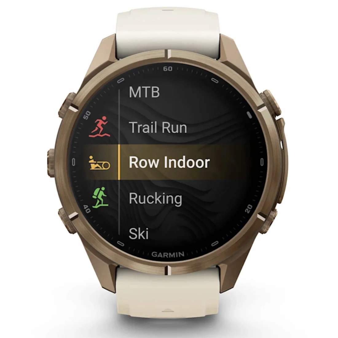 Умные часы Garmin fenix 9 Pro - 43 mm inReach Autumn Gold Titanium with Cream/French Grey Silicone Band (010-04335-21)