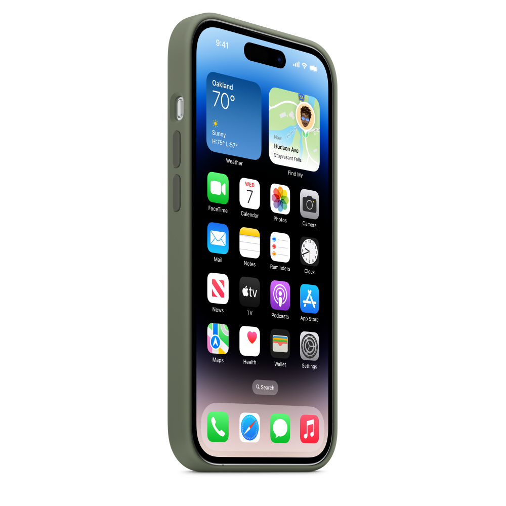 Силиконовый чехол Naturally Silicone Case with MagSafe Olive для iPhone 14 Pro