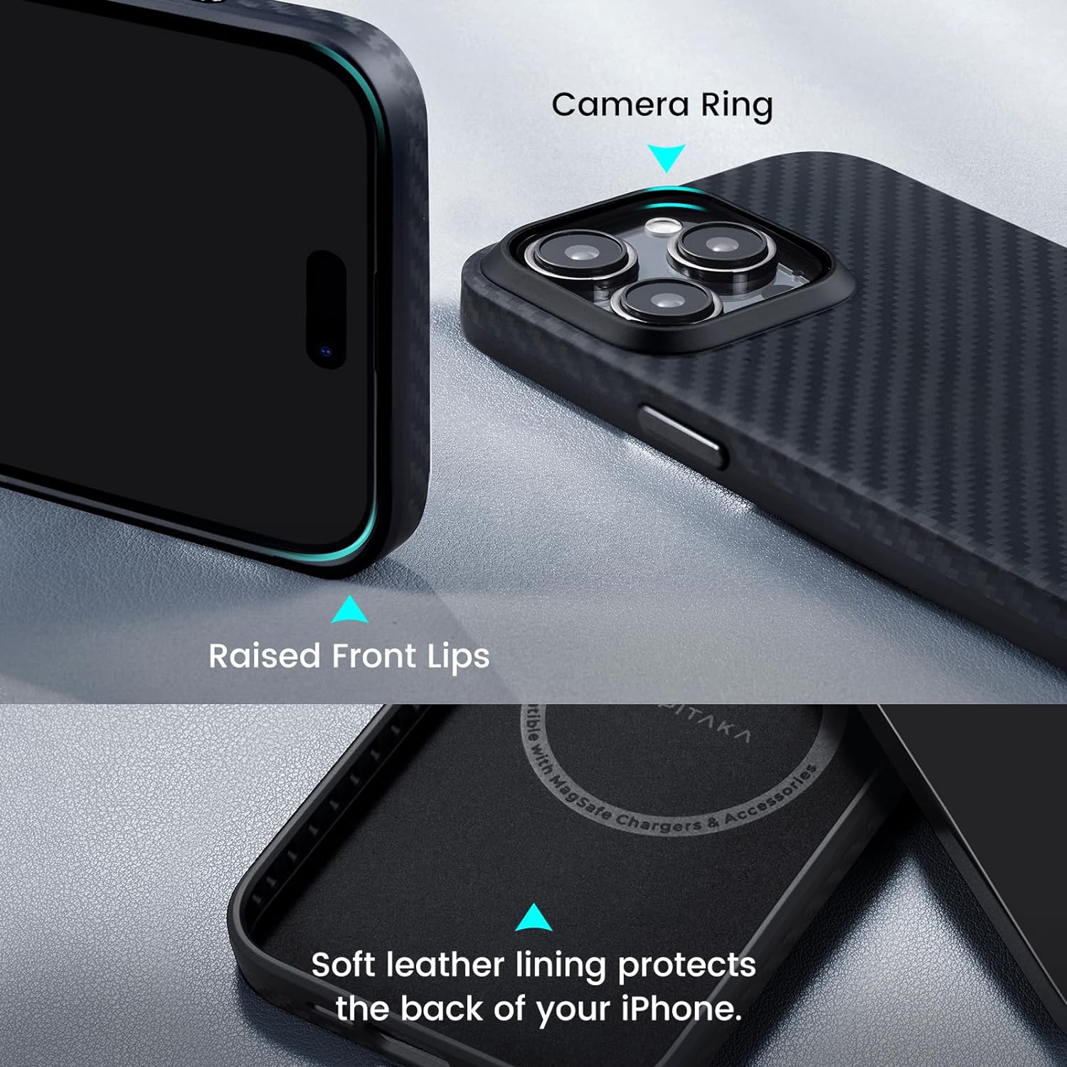 Чехол Pitaka MagEZ Case Pro 4 для iPhone 15 Pro (6.1) Black/Grey Twill