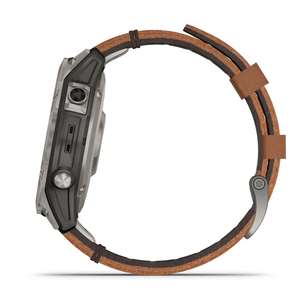 Умные часы Garmin fenix 7 Pro – Sapphire Solar Edition Titanium with Chestnut Leather Band (010-02777-30)