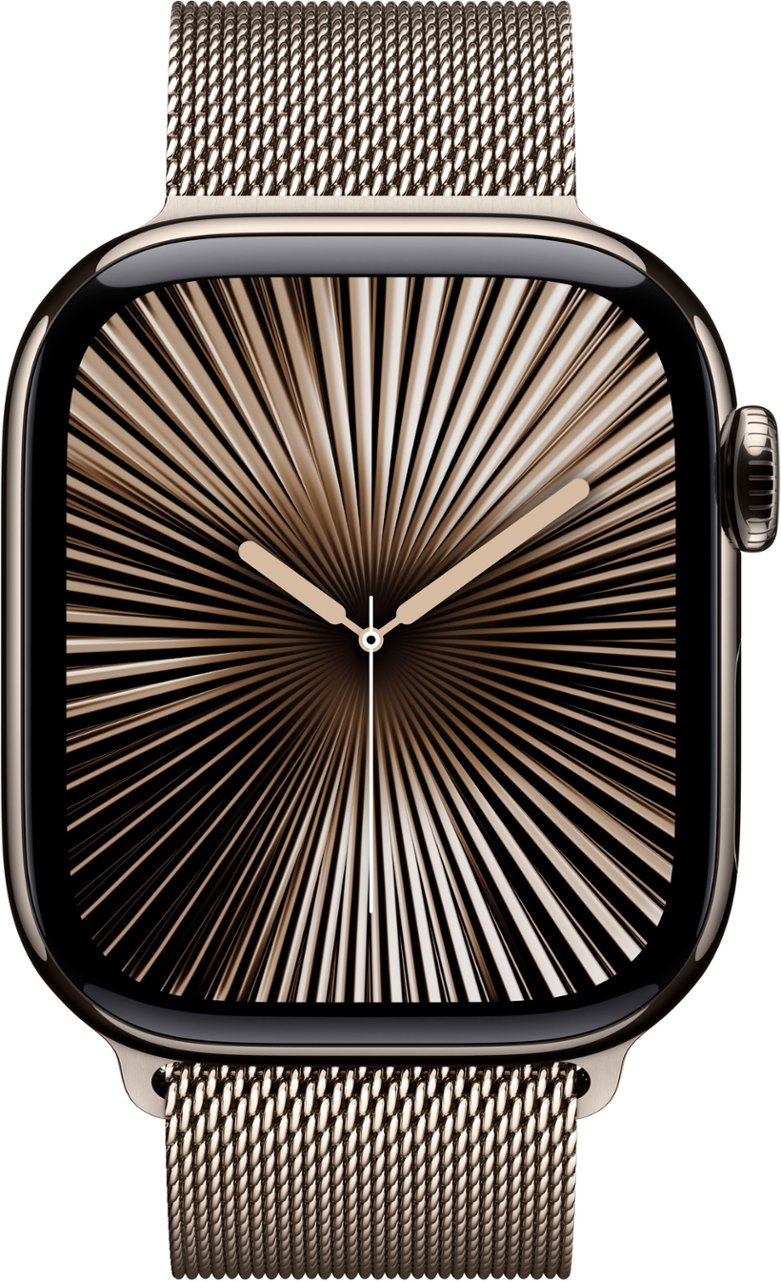 Умные часы Apple Watch Series 10 GPS + Cellular, 42mm Natural Titanium Case with Natural Milanese Loop