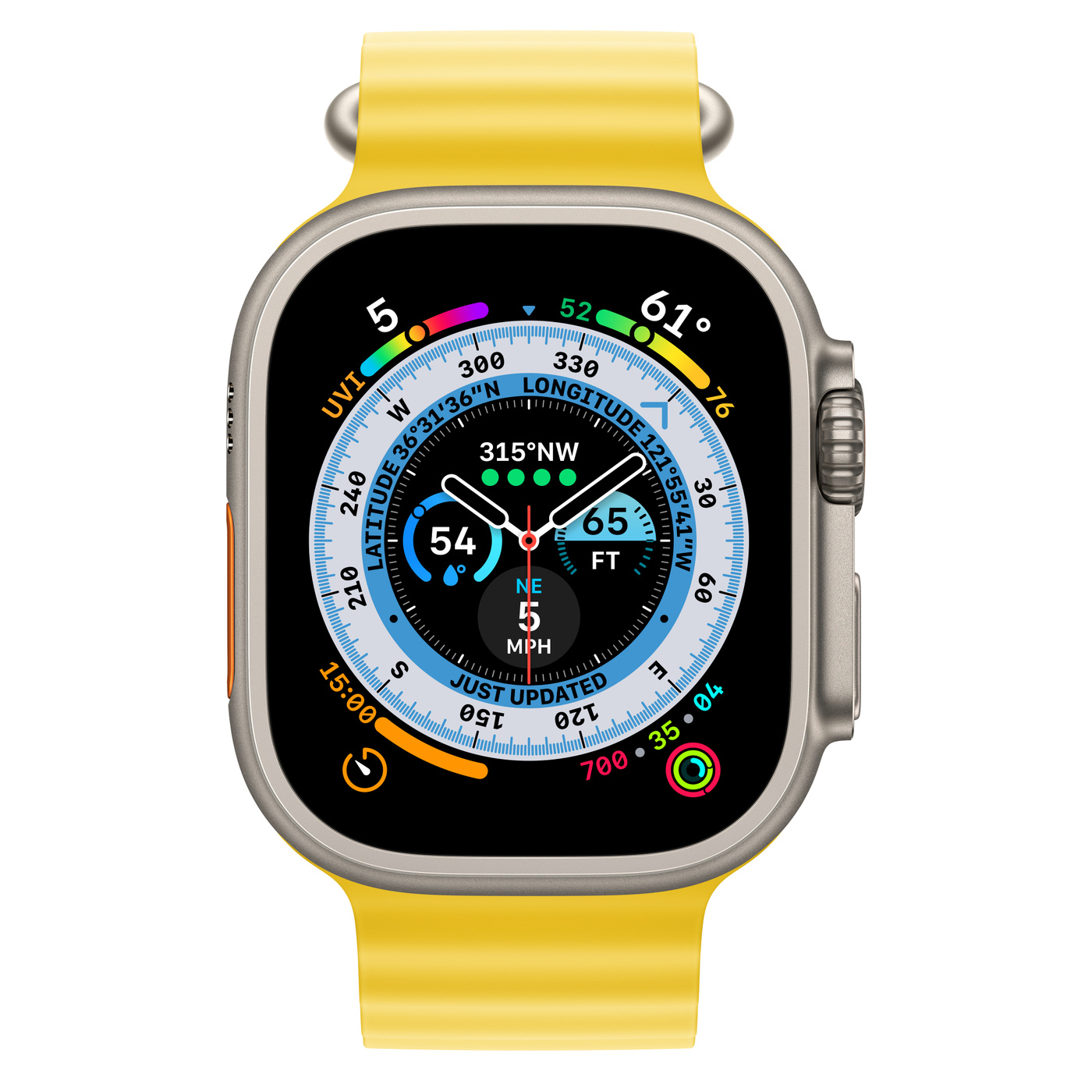 Умные часы Apple Watch Ultra 49 мм Titanium Case Ocean Band Yellow