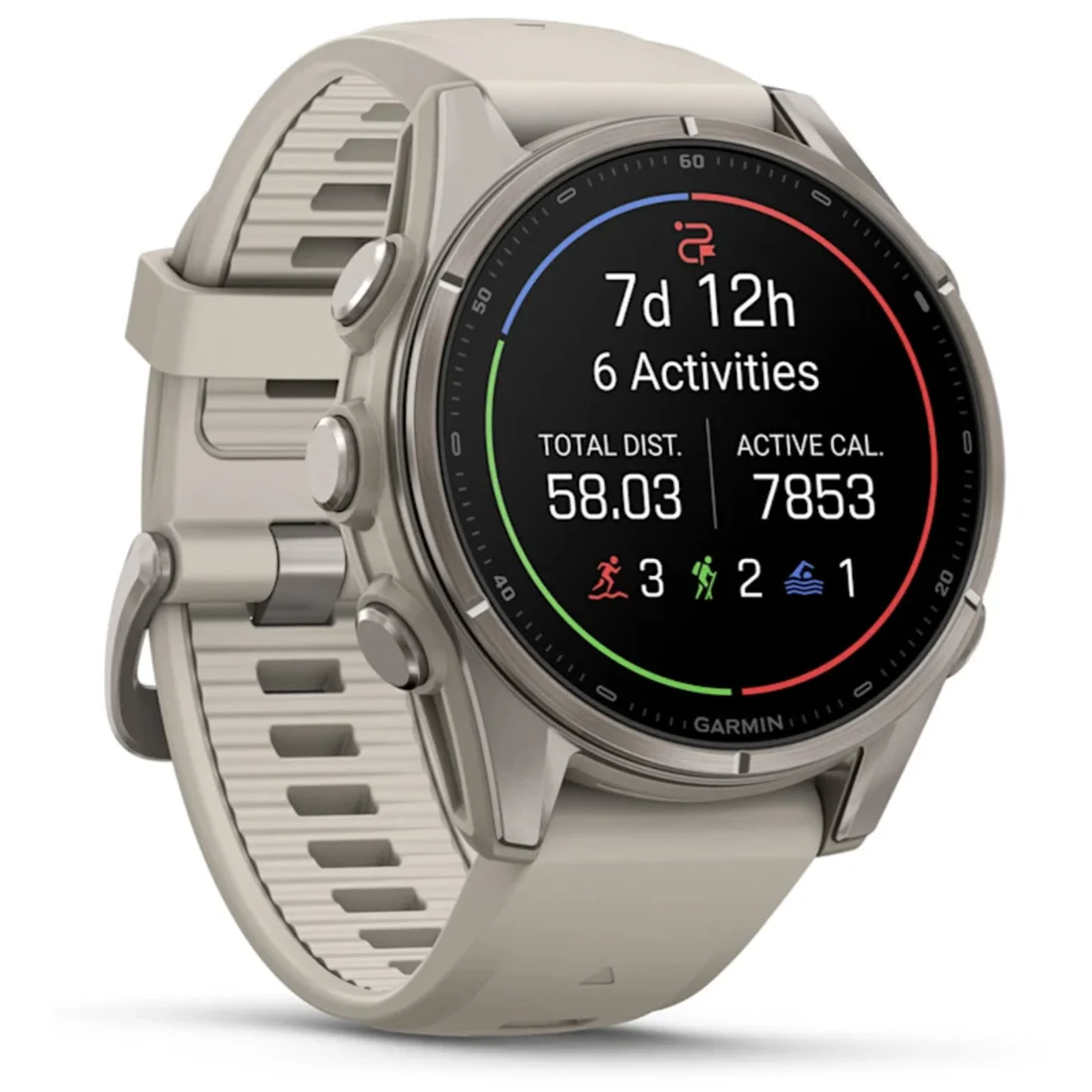 Умные часы Garmin fenix 9 - 43 mm Titanium with Fog Grey Silicone Band (010-04761-01)
