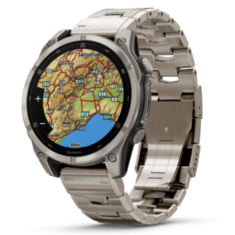 Умные часы Garmin fenix 8 – 47 mm AMOLED Sapphire bare titanium, graphite with a titanium band (010-02904-40)