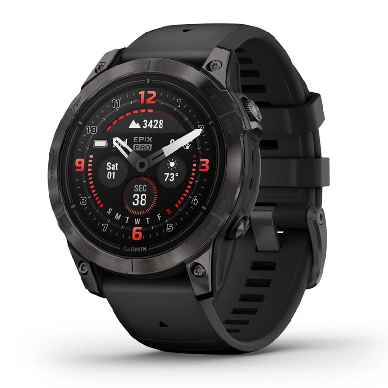 Умные часы Garmin epix Pro (Gen 2) – Sapphire Edition - 47 mm Carbon Grey DLC Titanium with Black Band (010-02803-11)