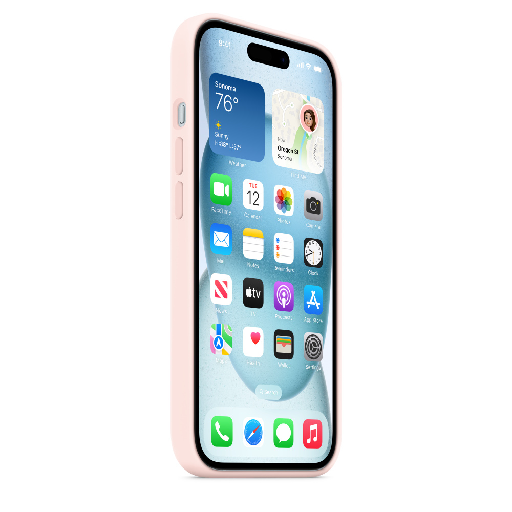 Силиконовый чехол Naturally Silicone Case with MagSafe Light Pink для iPhone 15