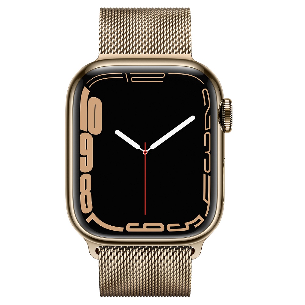 Часы Apple Watch Series 7 GPS + Cellular 41mm (MKJ03) (Gold Stainless Steel Case with Gold Milanese Loop)