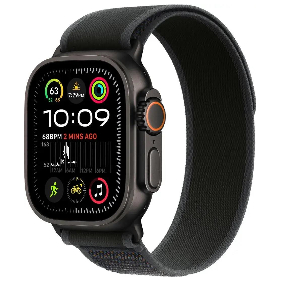 Умные часы Apple Watch Ultra 2 GPS + Cellular, 49mm Black Titanium Case with Black Trail Loop - M/L