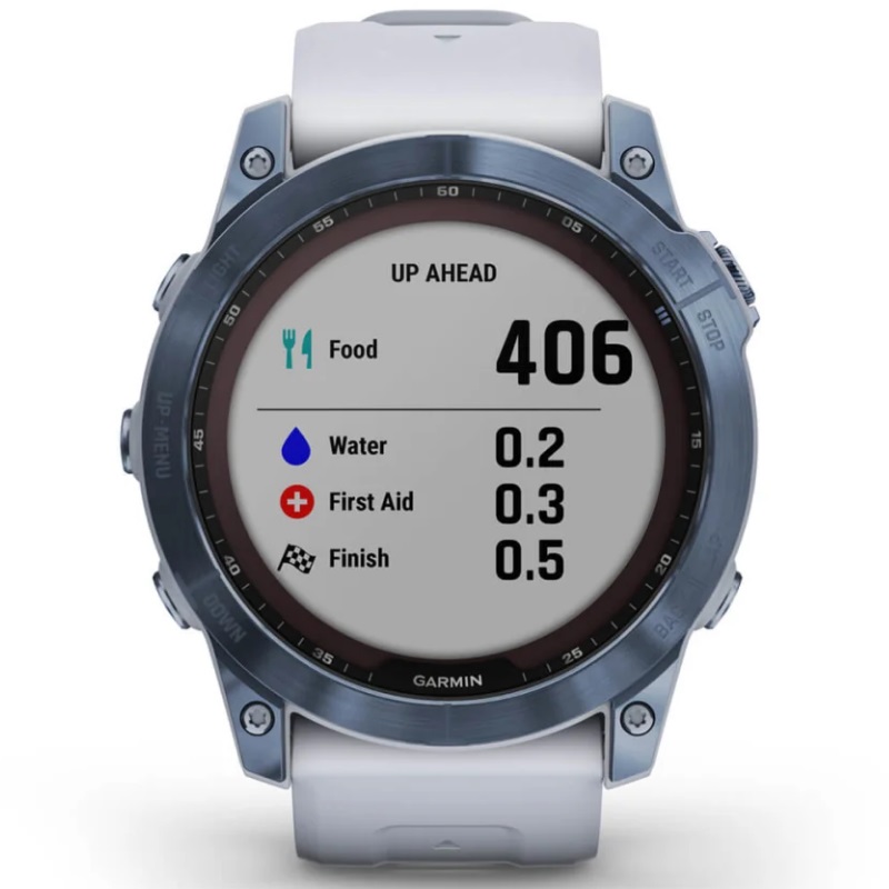 Умные часы Garmin fenix 7X – Sapphire Solar Edition Mineral Blue DLC Titanium with Whitestone Band (010-02541-15)