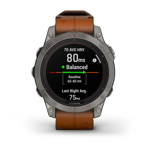 Умные часы Garmin fenix 7 Pro – Sapphire Solar Edition Titanium with Chestnut Leather Band (010-02777-30)