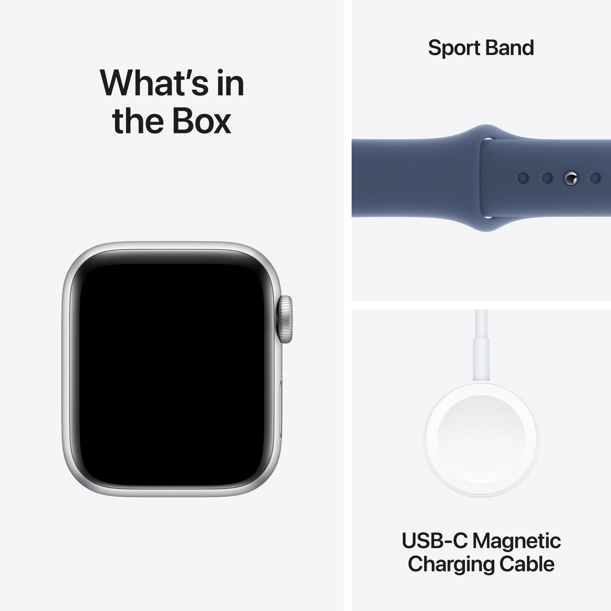Умные часы Apple Watch Series SE 2024 Gen 2 40mm Aluminium Case, Silver/Denim S/M Sport Band