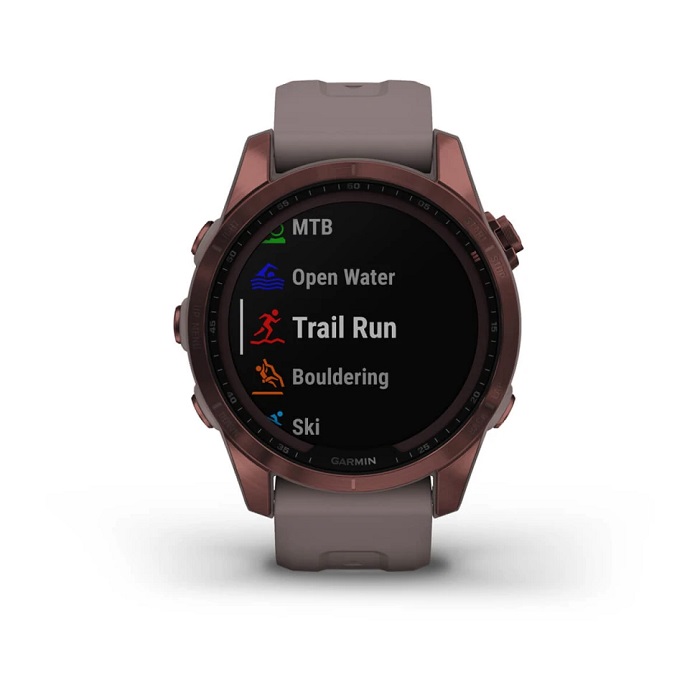 Умные часы Garmin fenix 7S – Sapphire Solar Edition Dark Bronze Titanium with Shale Grey Band (010-02539-29)
