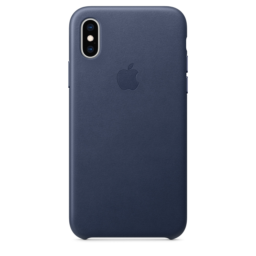 Кожаный чехол Apple iPhone XS Leather Case - Midnight Blue (MRWN2ZM/A) для iPhone XS