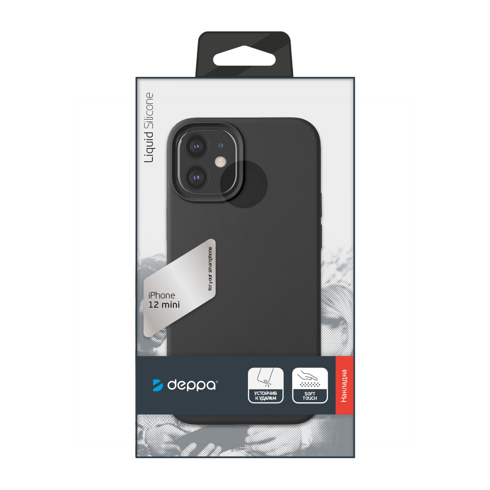 Чехол Deppa Liquid Silicone Case Black (87706) для Apple iPhone 12 mini