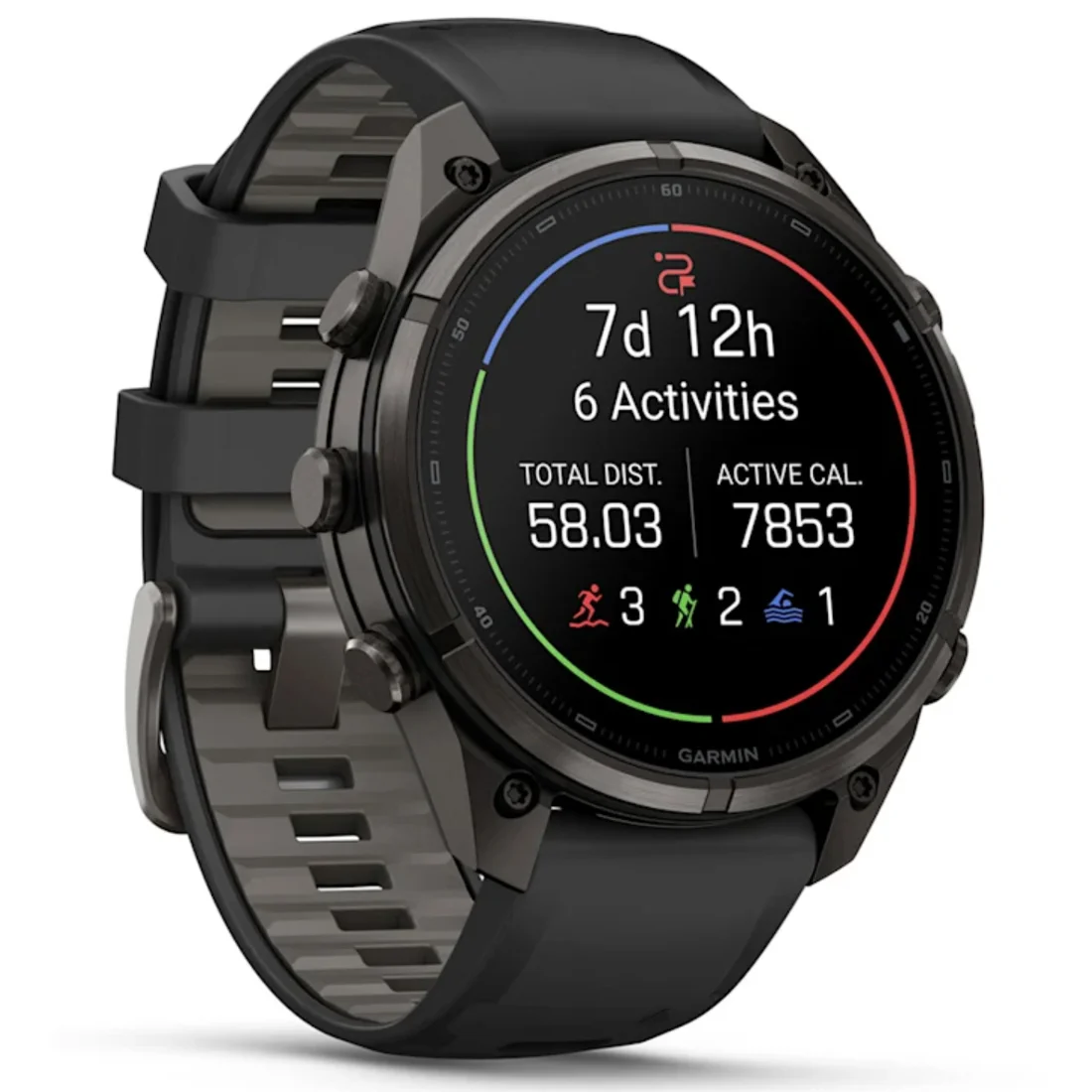 Умные часы Garmin fenix 9 Pro - 47 mm inReach Carbon Gray DLC Titanium with Black/Pebble Grey Silicone Band (010-04336-11)
