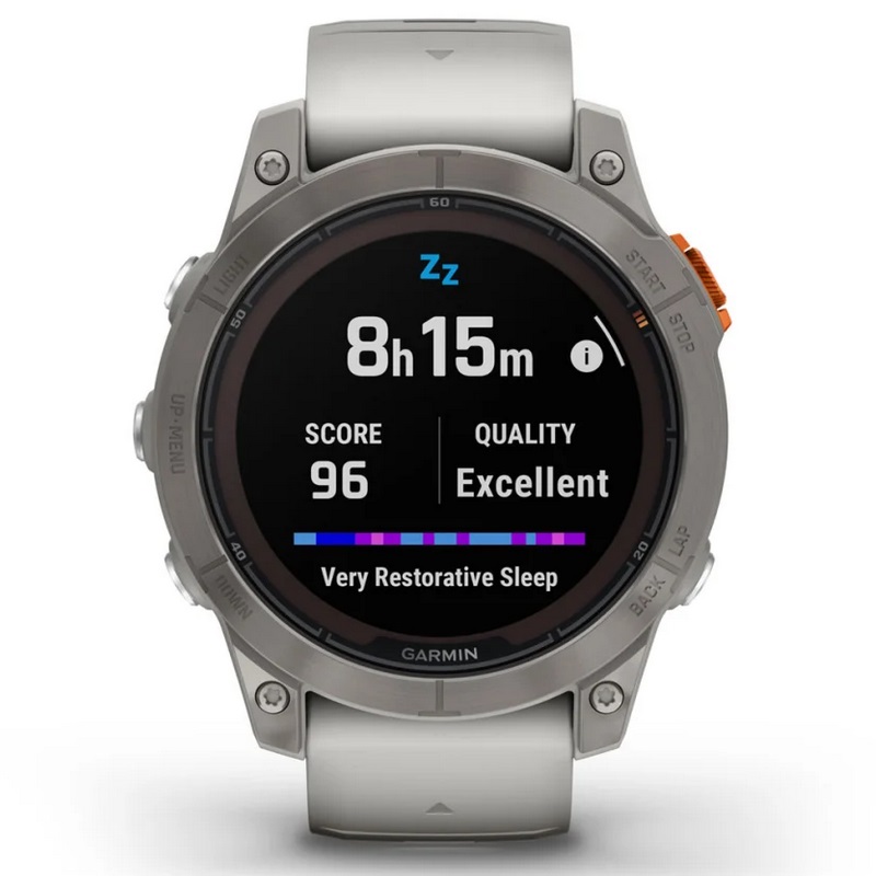 Умные часы Garmin fenix 7 Pro – Sapphire Solar Edition Titanium with Fog Gray/Ember Orange Band (010-02777-21)