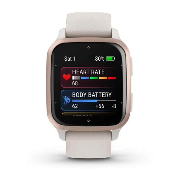 Умные часы Garmin Venu Sq 2 - Music Edition Peach Gold Aluminium Bezel with Ivory Case and Silicone Band (010-02700-11)