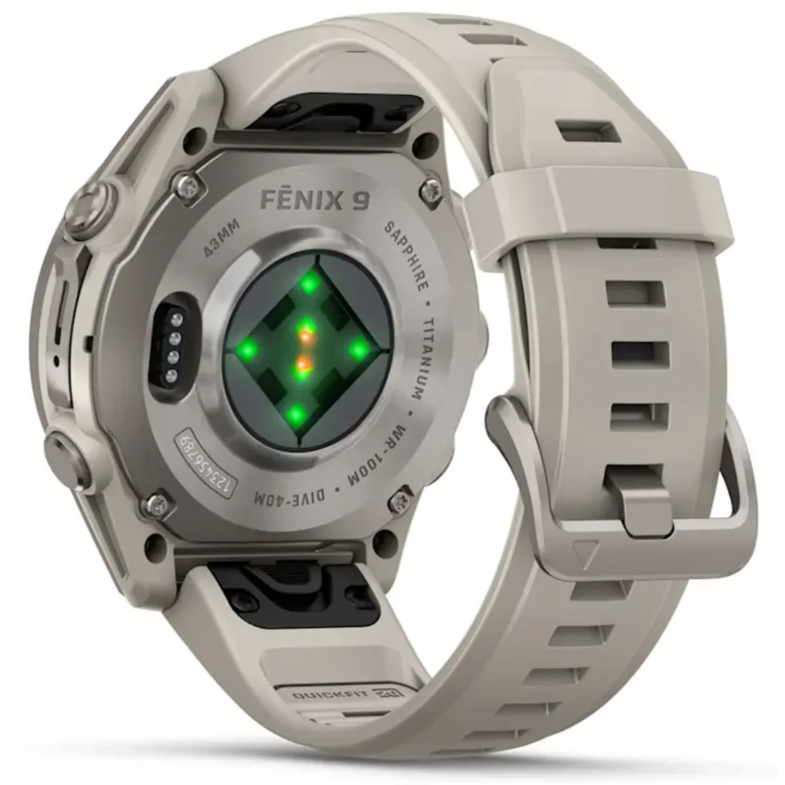 Умные часы Garmin fenix 9 - 43 mm Titanium with Fog Grey Silicone Band (010-04761-01)
