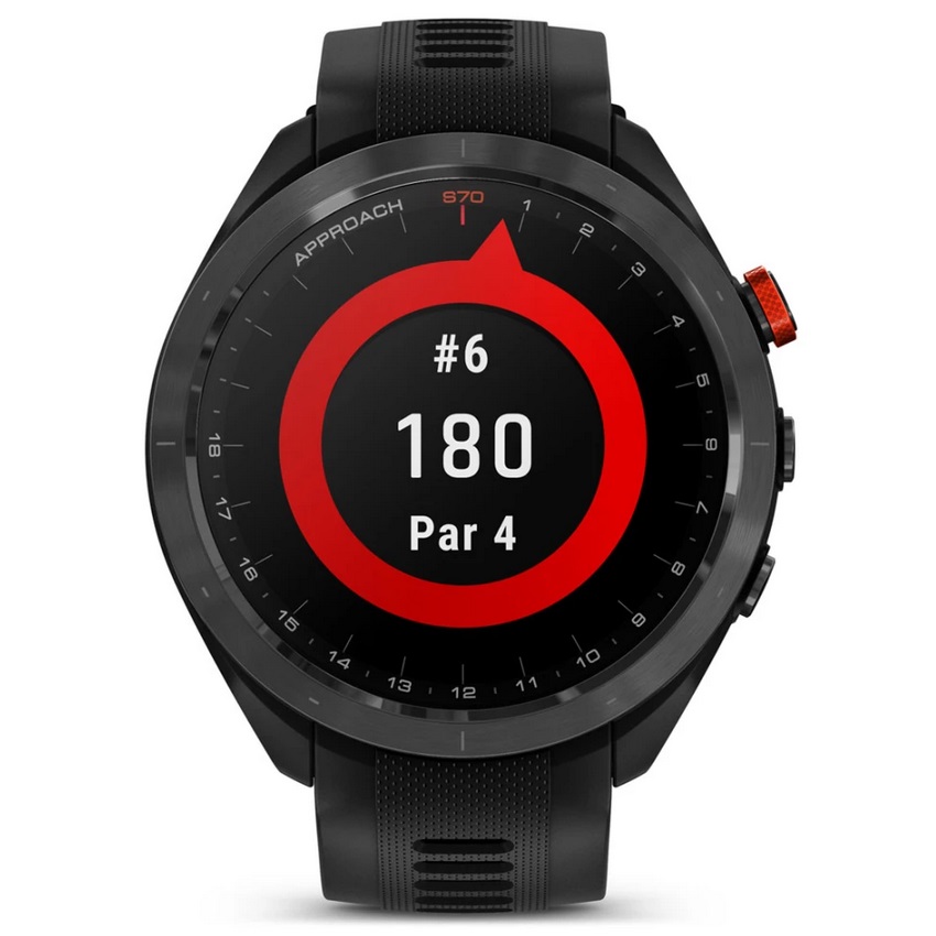 Умные часы Garmin Approach S70 - 47 mm Black Ceramic Bezel with Black Silicone Band (010-02746-12)