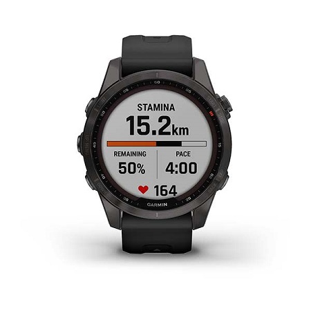 Умные часы Garmin fenix 7S – Sapphire Solar Edition Carbon Grey DLC Titanium with Black Band (010-02539-25)