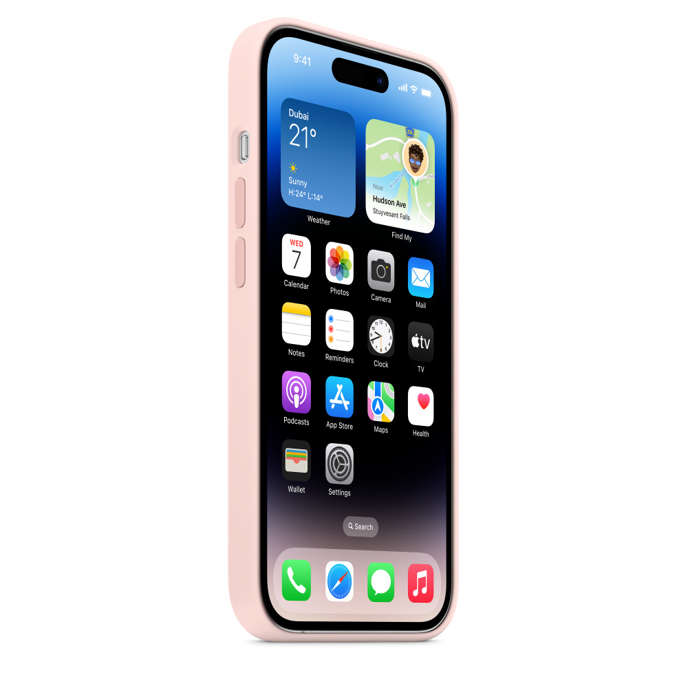 Силиконовый чехол Naturally Silicone Case with MagSafe Chalk Pink для iPhone 14 Pro