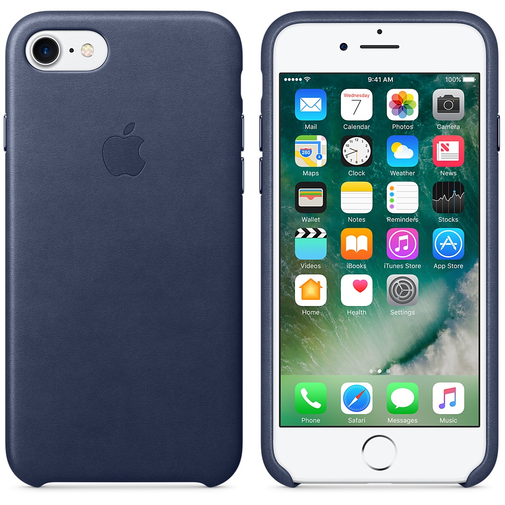 Кожаный чехол Apple iPhone 7 Leather Case Midnight Blue (MXYN2ZM/A) для iPhone 7/iPhone 8/SE (2020)