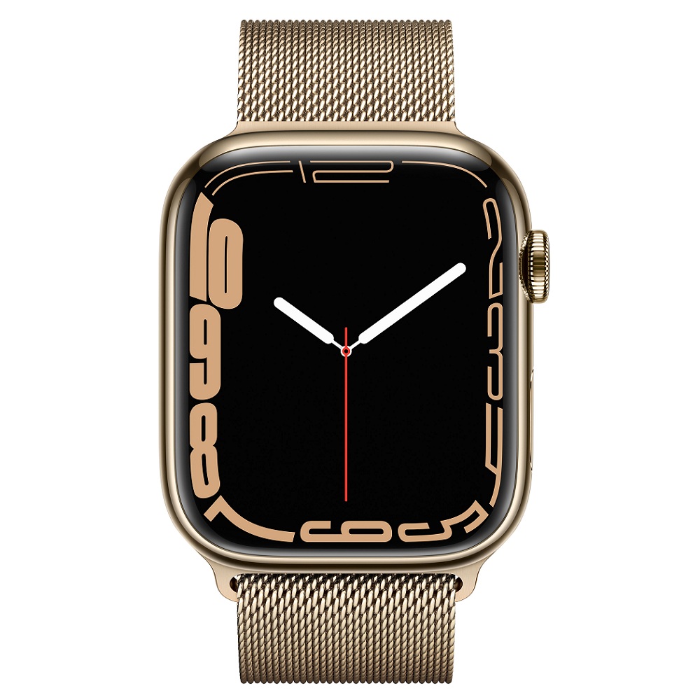 Часы Apple Watch Series 7 GPS + Cellular 45mm (MKJY3) (Gold Stainless Steel Case with Gold Milanese Loop)