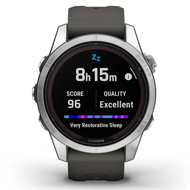 Умные часы Garmin fenix 7S Pro – Solar Edition Silver with Graphite Band (010-02776-01)