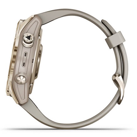 Умные часы Garmin fenix 7S – Sapphire Solar Edition Cream Gold Titanium with Light Sand Band (010-02539-21)
