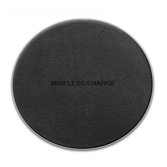 Беспроводная зарядка ESVNE (5W) (E02-W08-PW) Qi Wireless Charge Leather Black