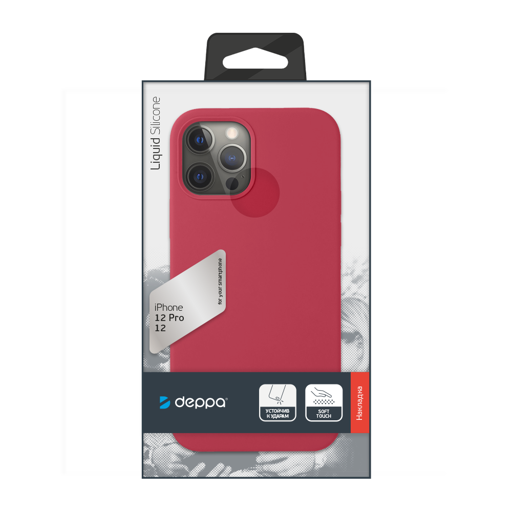 Чехол Deppa Liquid Silicone Case Red (87782) для Apple iPhone 12/12 Pro